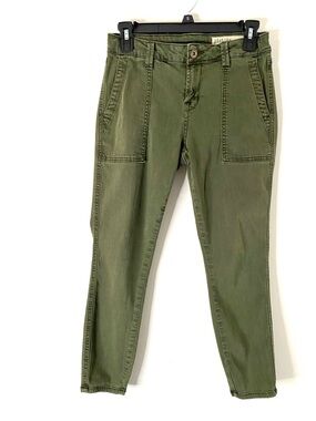 Pistola Army Green Utility Pants Patch Pockets Straight Leg Stretch